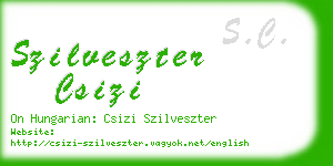 szilveszter csizi business card